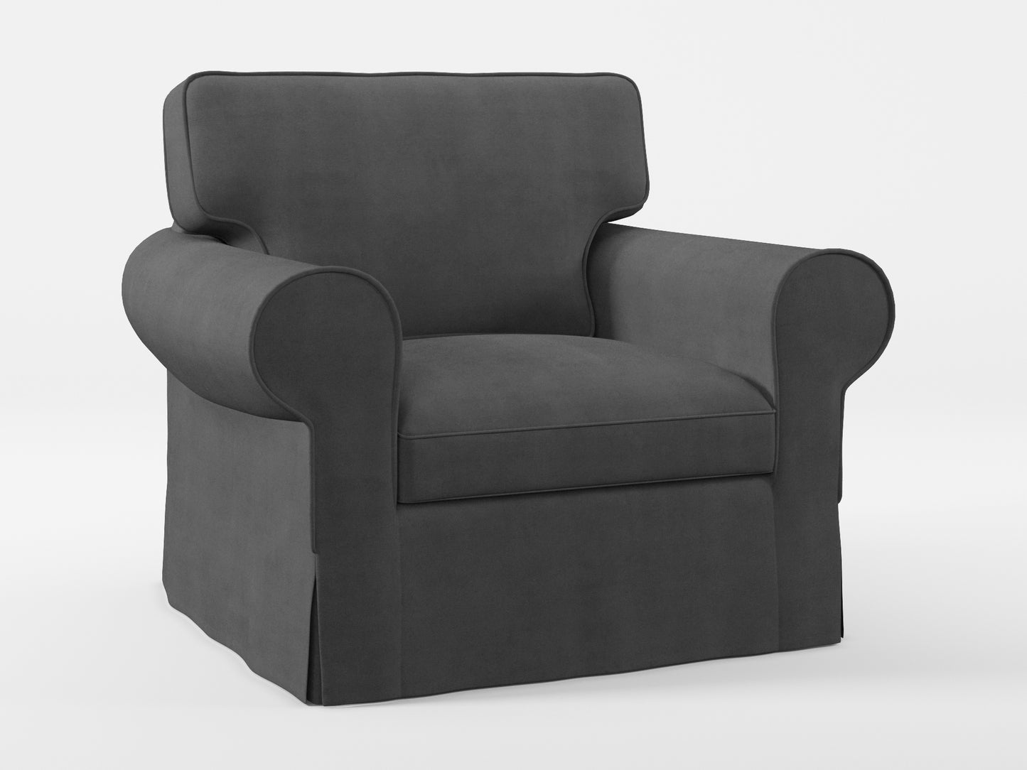 Ikea EKTORP Armchair cover made by Covereo in upholstery named TUNSO Grey Three