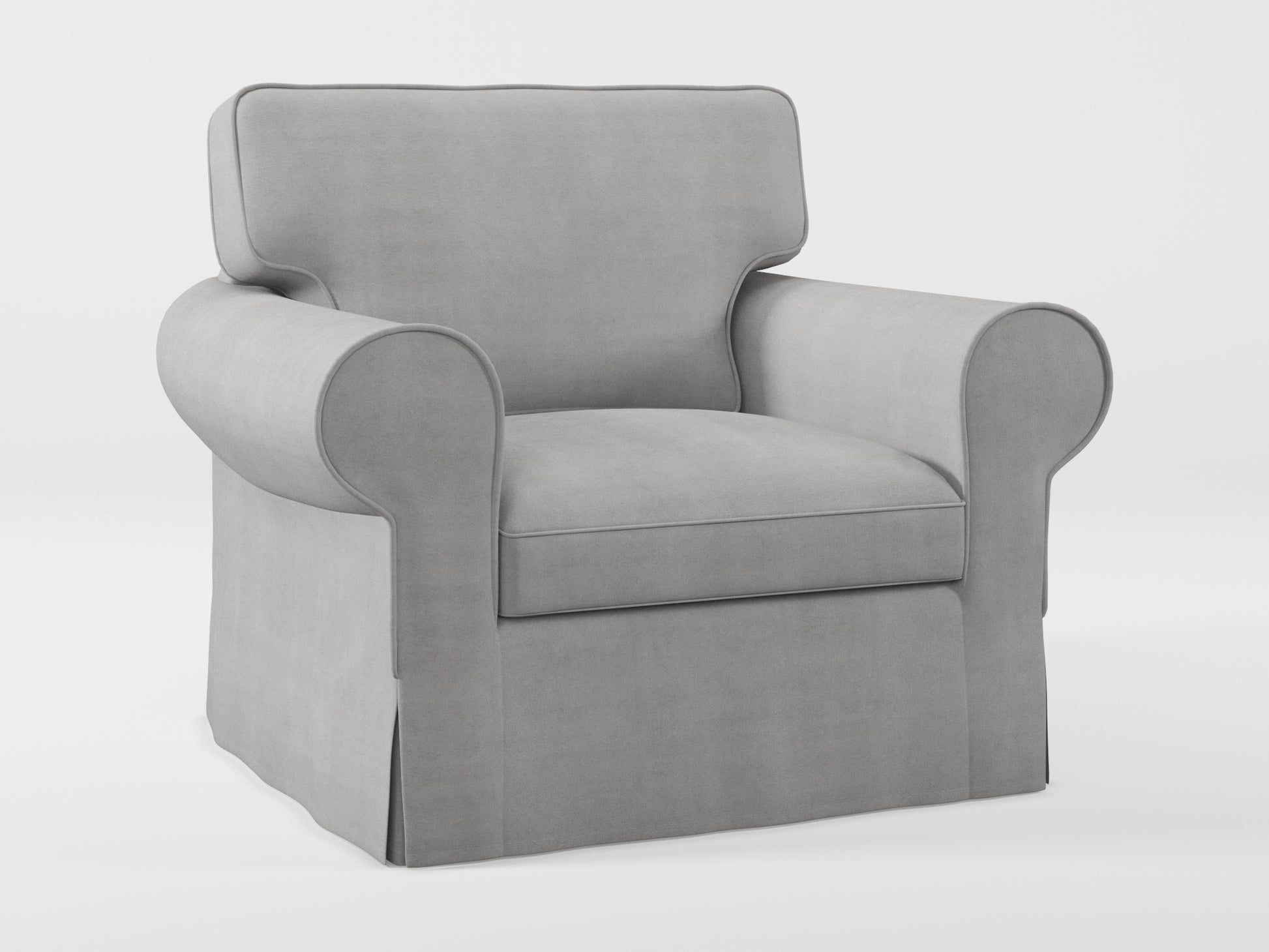 Ikea EKTORP Armchair cover made by Covereo in upholstery named TUNSO Grey Two