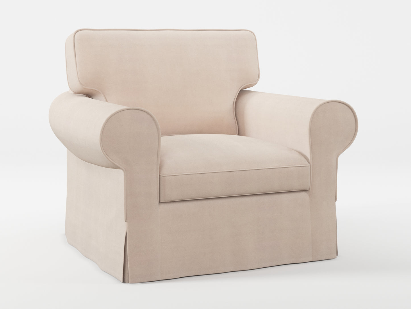 Ikea EKTORP Armchair cover made by Covereo in upholstery named TUNSO Nude Four