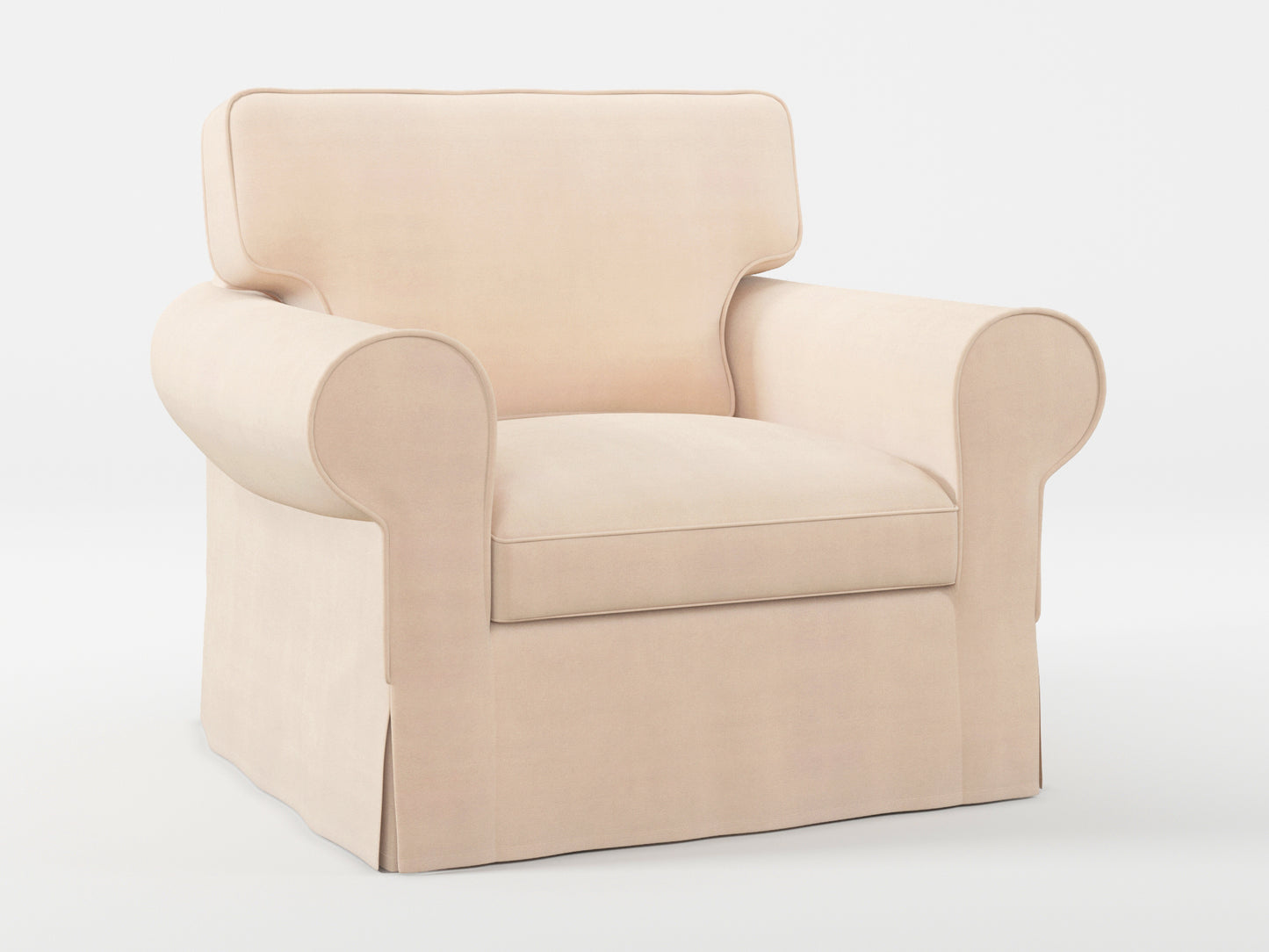 Ikea EKTORP Armchair cover made by Covereo in upholstery named TUNSO Nude Three