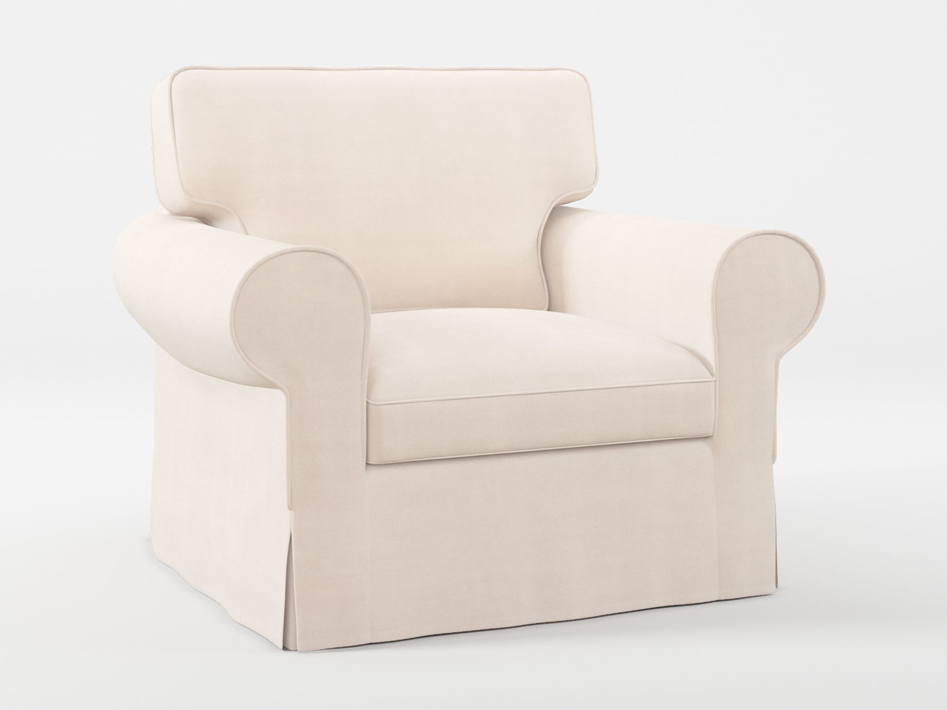 Ikea EKTORP Armchair cover made by Covereo in upholstery named TUNSO Nude Two