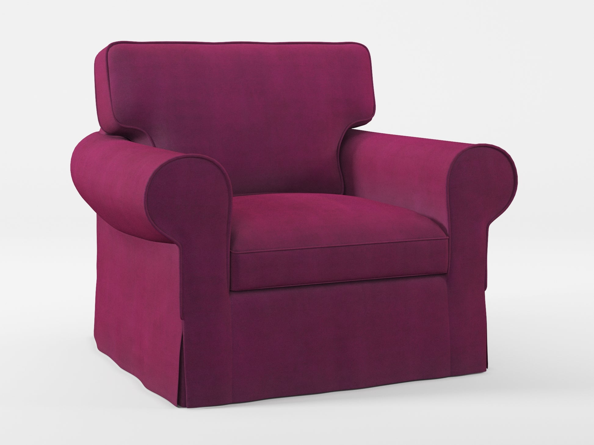 Ikea EKTORP Armchair cover made by Covereo in upholstery named TUNSO Violet Pansy