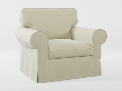 Ikea EKTORP Armchair cover made by Covereo in upholstery named VELVET Frosty Morning