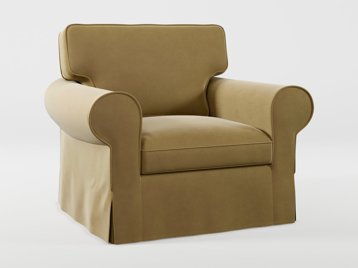 Ikea EKTORP Armchair cover made by Covereo in upholstery named VELVET Golden Hour