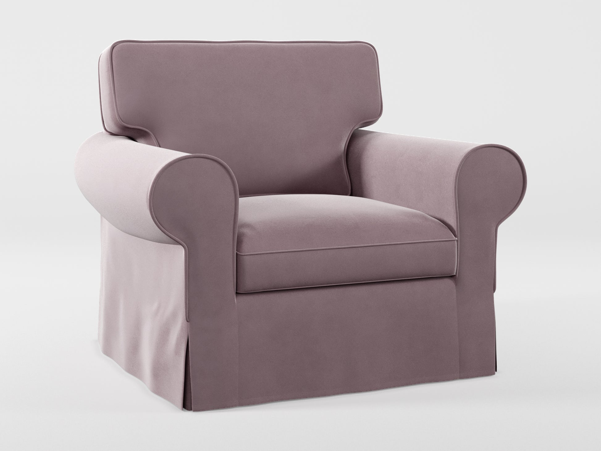 Ikea EKTORP Armchair cover made by Covereo in upholstery named VELVET Peaceful Lily