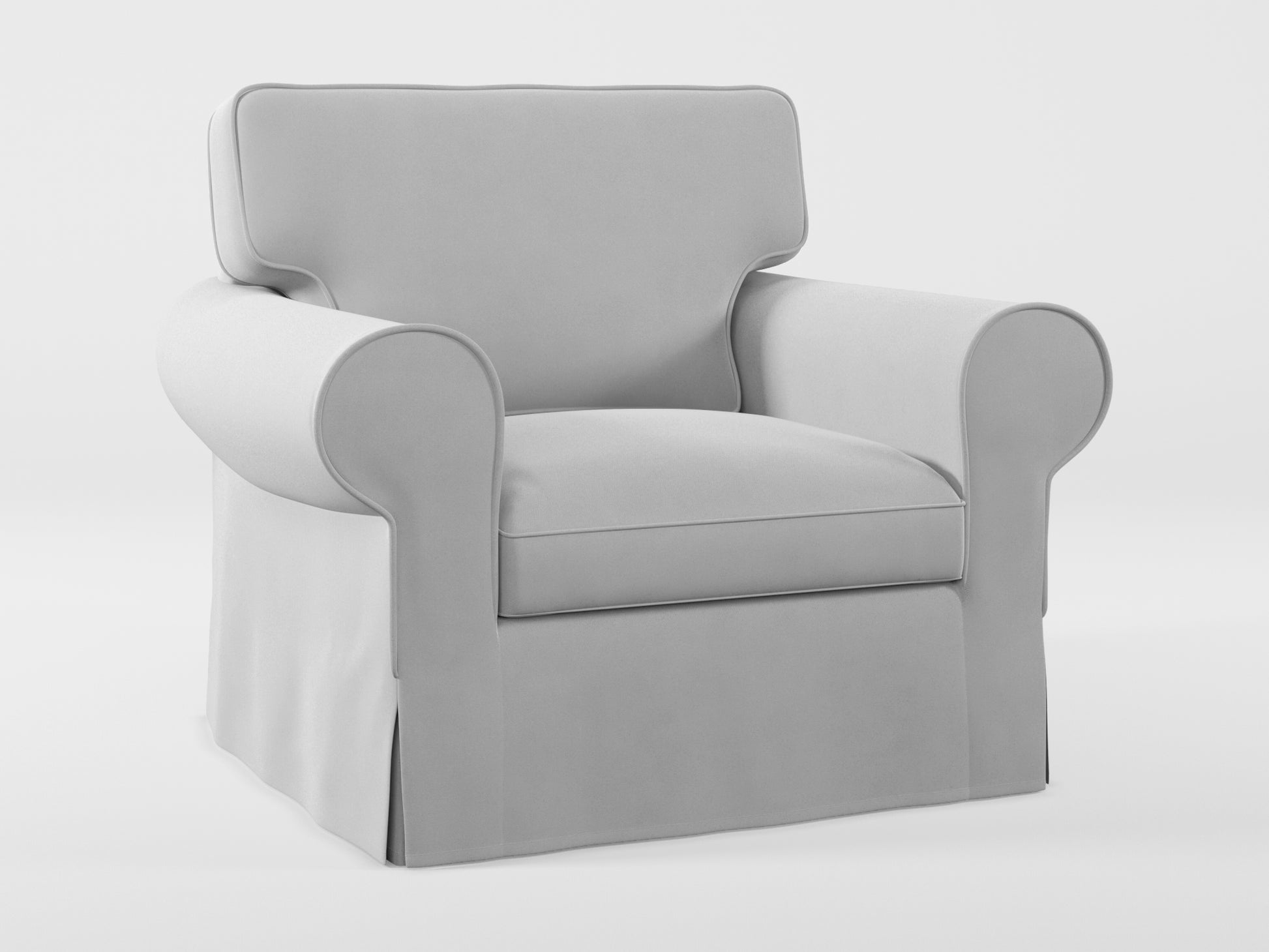 Ikea EKTORP Armchair cover made by Covereo in upholstery named VELVET Queen of Ice