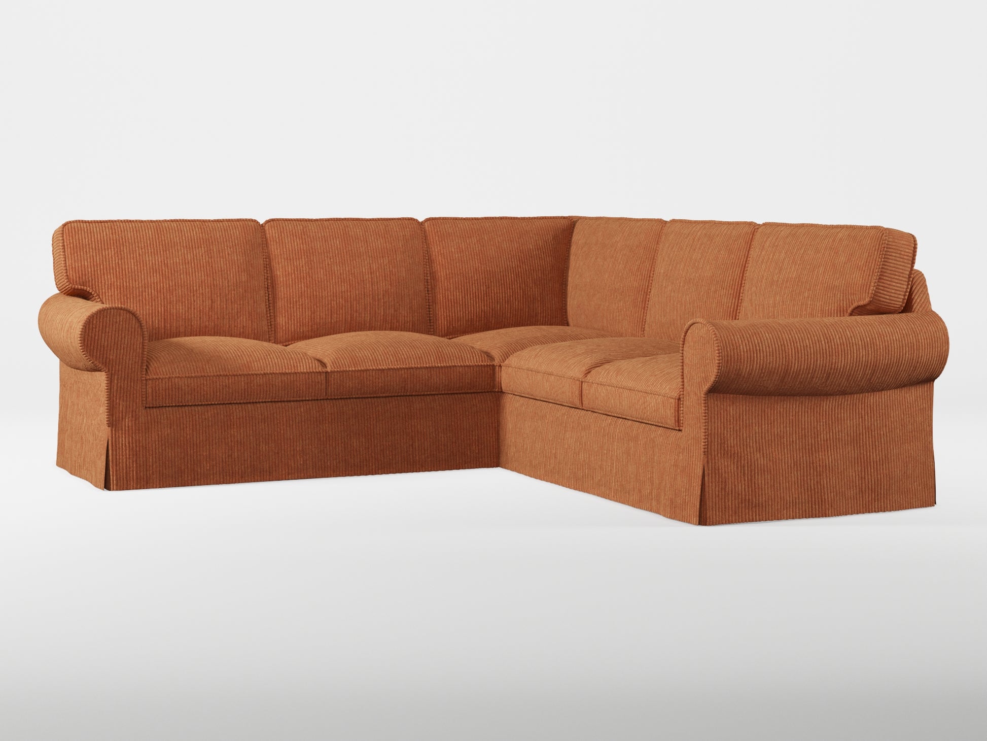 Ikea EKTORP Corner sofa, 4-seat cover made by Covereo in upholstery named COSY Autumn Leaves