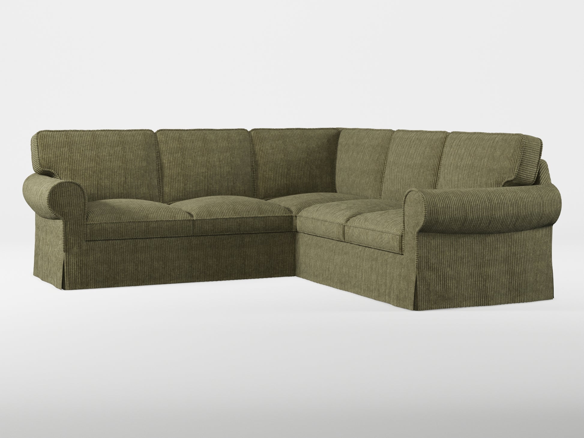 Ikea EKTORP Corner sofa, 4-seat cover made by Covereo in upholstery named COSY Deep Forest