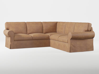 Ikea EKTORP Corner sofa, 4-seat cover made by Covereo in upholstery named ECONUBUCK Medium