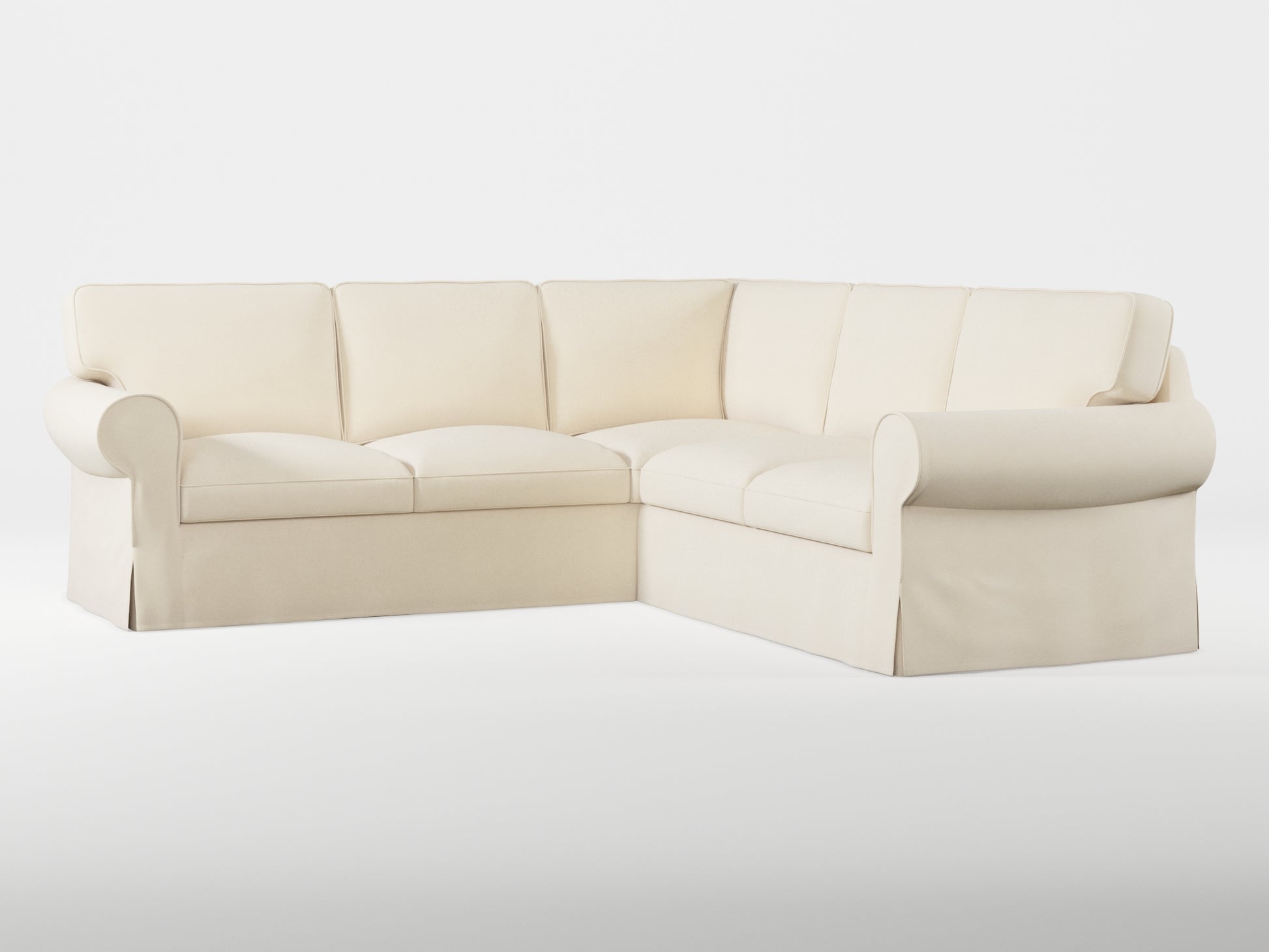 Ikea EKTORP Corner sofa, 4-seat cover made by Covereo in upholstery named OMON Natural Beige