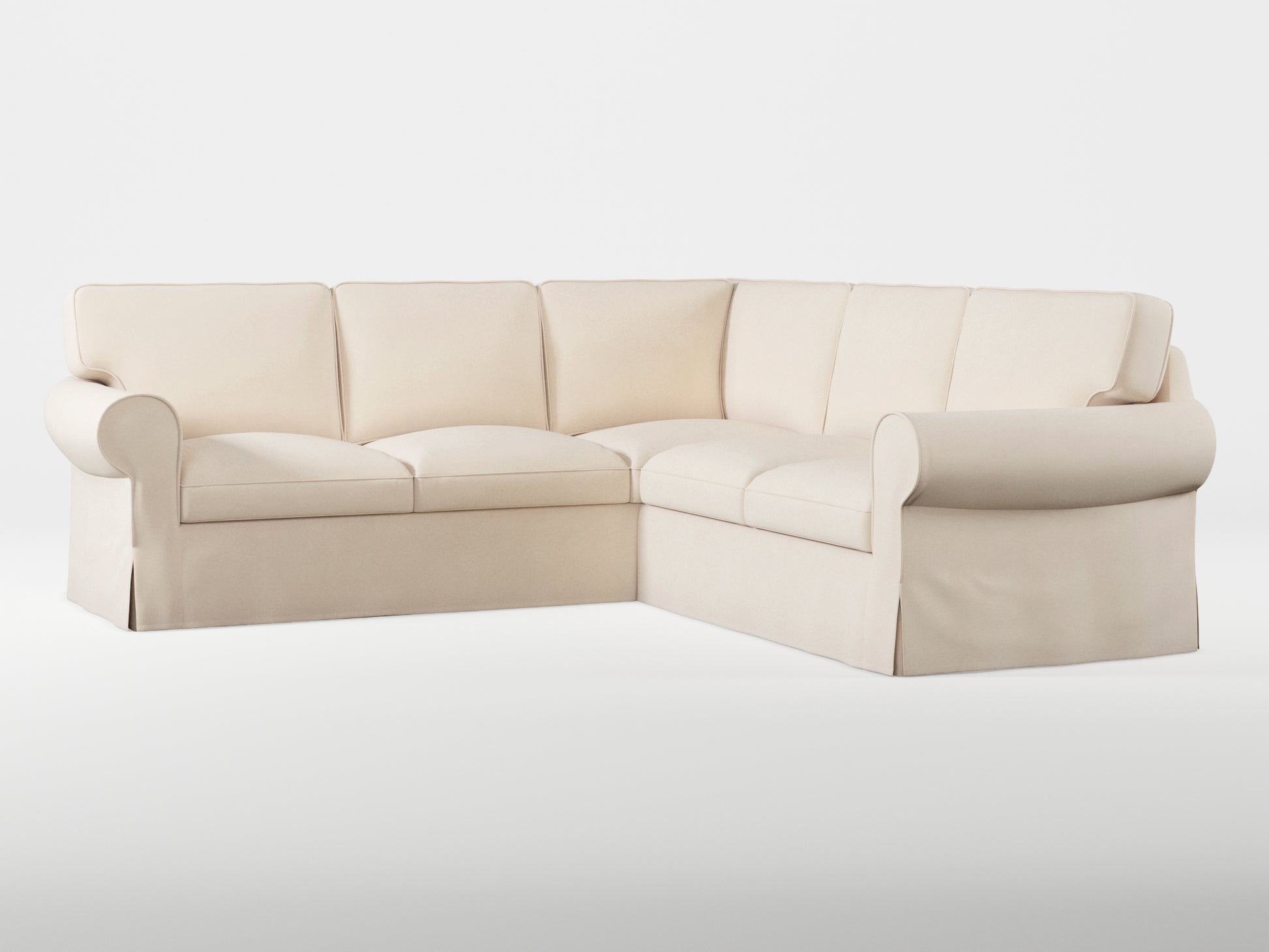 Ikea EKTORP Corner sofa, 4-seat cover made by Covereo in upholstery named OMON Vintage Beige