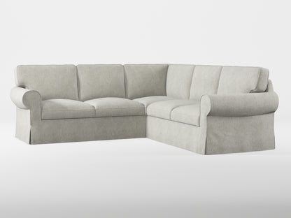 Ikea EKTORP Corner sofa, 4-seat cover made by Covereo in upholstery named MONTANA Light Grey