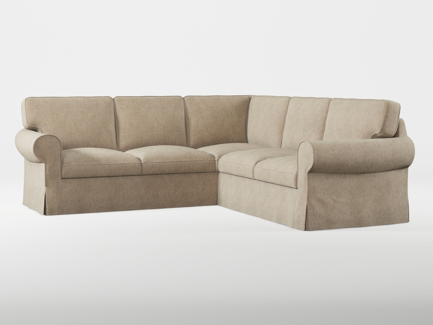 Ikea EKTORP Corner sofa, 4-seat cover made by Covereo in upholstery named MONTANA Soft Beige