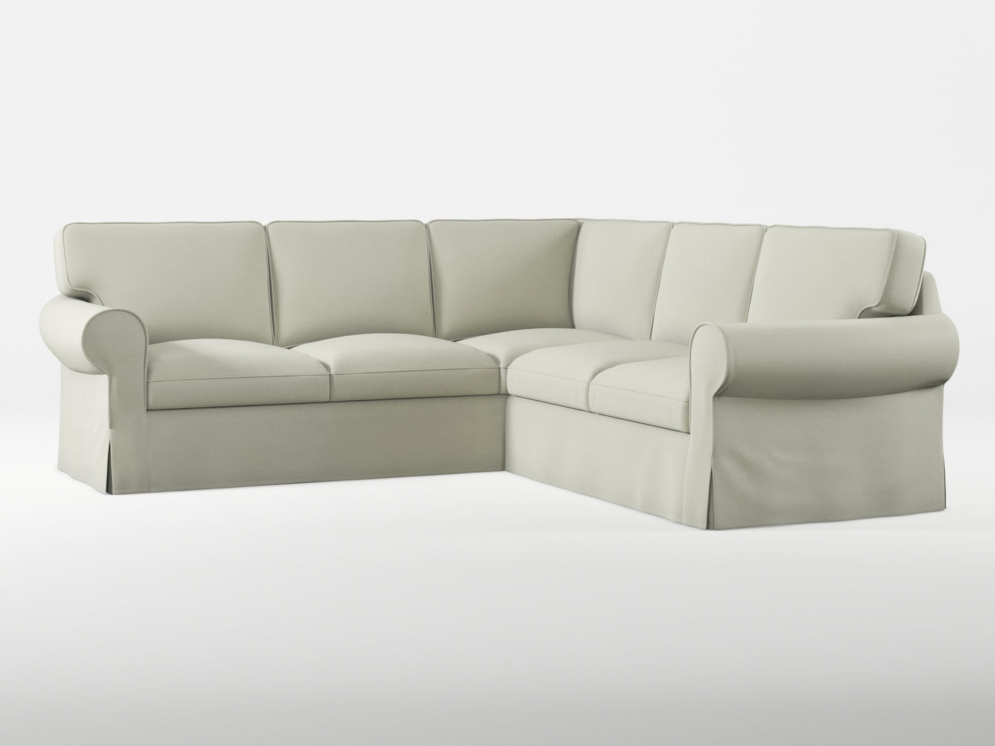 Ikea EKTORP Corner sofa, 4-seat cover made by Covereo in upholstery named PECADLY Dusty Beige