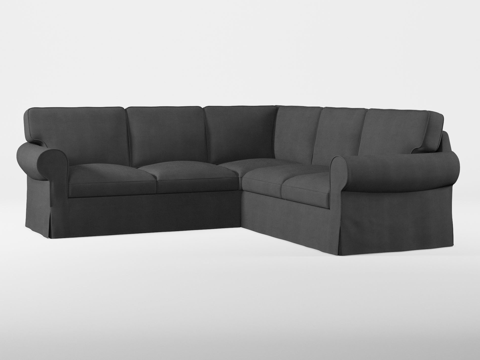 Ikea EKTORP Corner sofa, 4-seat cover made by Covereo in upholstery named TUNSO Grey Three