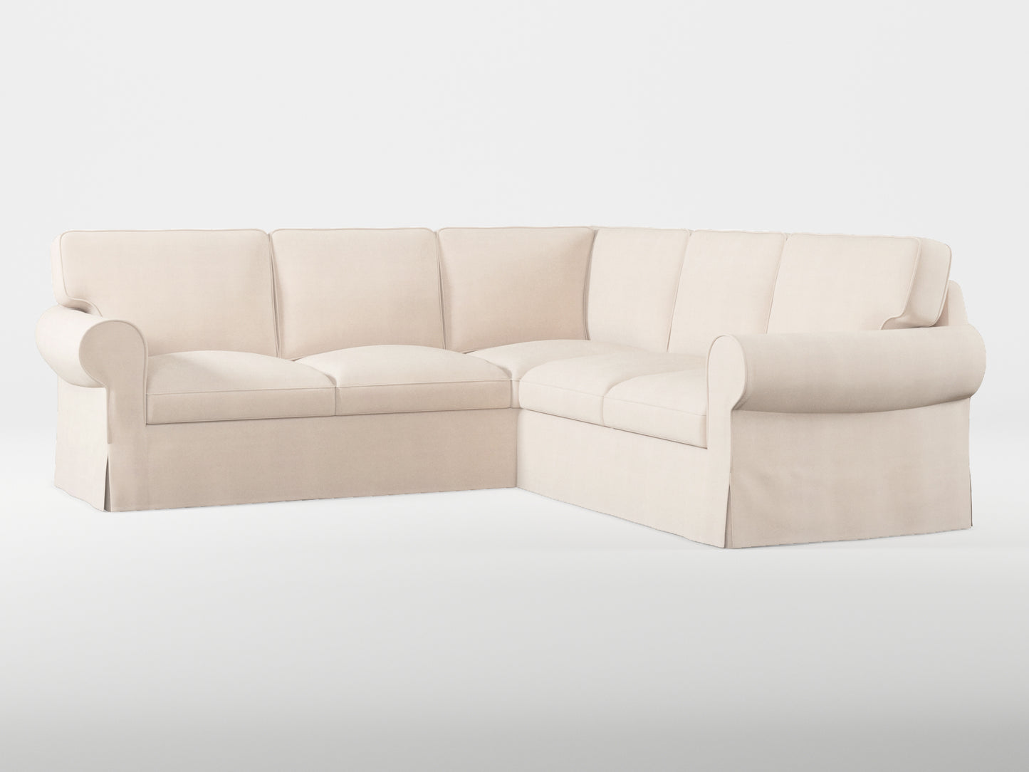 Ikea EKTORP Corner sofa, 4-seat cover made by Covereo in upholstery named TUNSO Nude Two