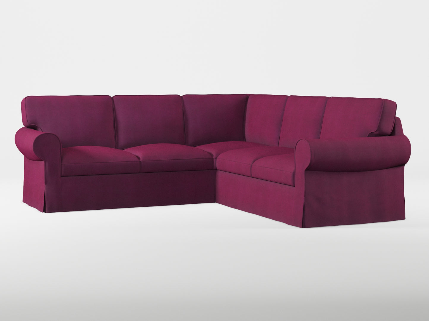 Ikea EKTORP Corner sofa, 4-seat cover made by Covereo in upholstery named TUNSO Violet Pansy