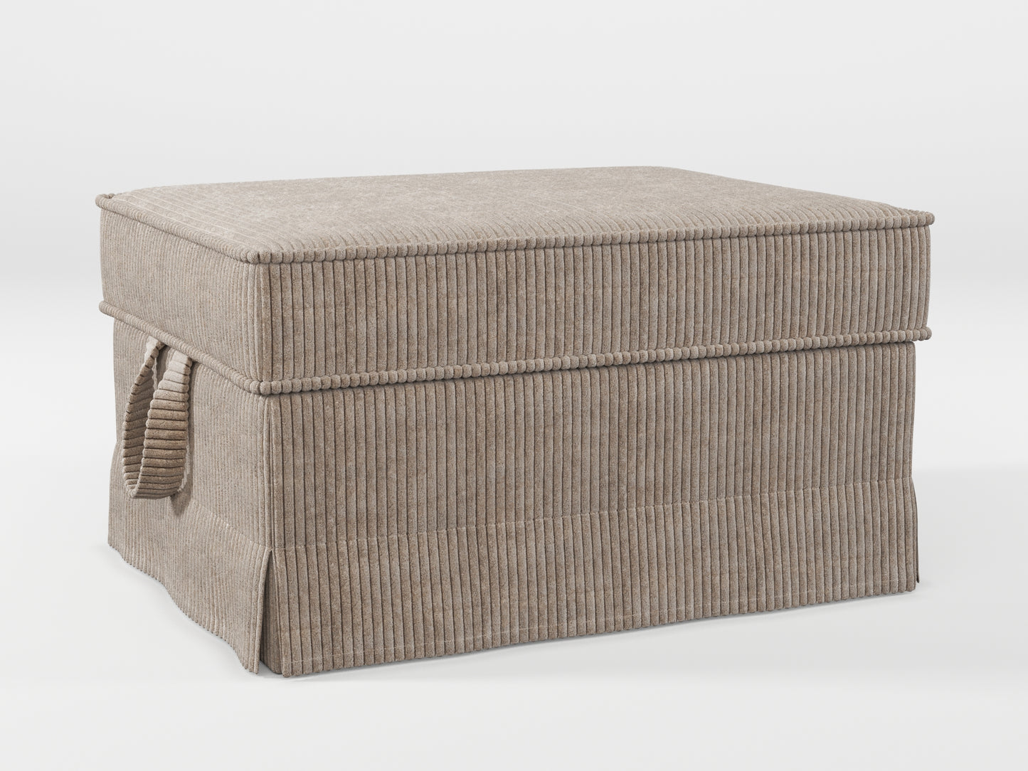 Ikea EKTORP Footstool cover made by Covereo in upholstery named COSY Ashen Sky