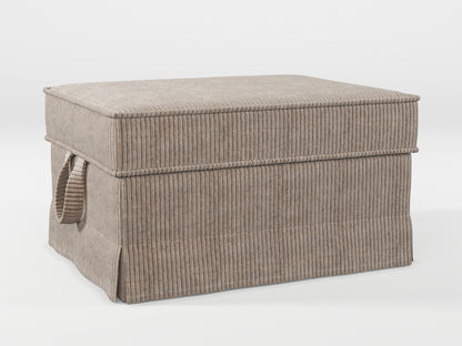 Ikea EKTORP Footstool cover made by Covereo in upholstery named COSY Ashen Sky