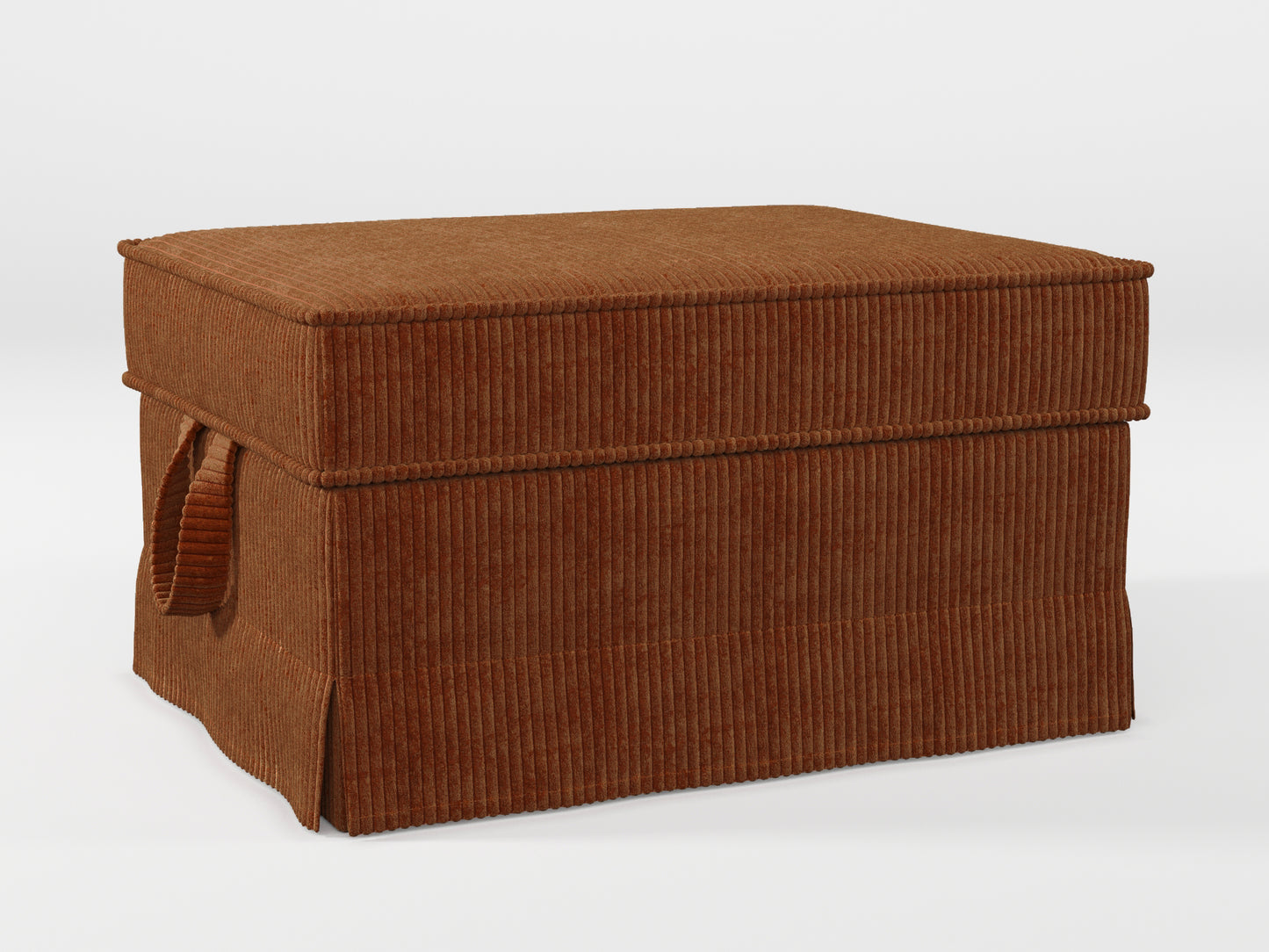 Ikea EKTORP Footstool cover made by Covereo in upholstery named COSY Chestnut