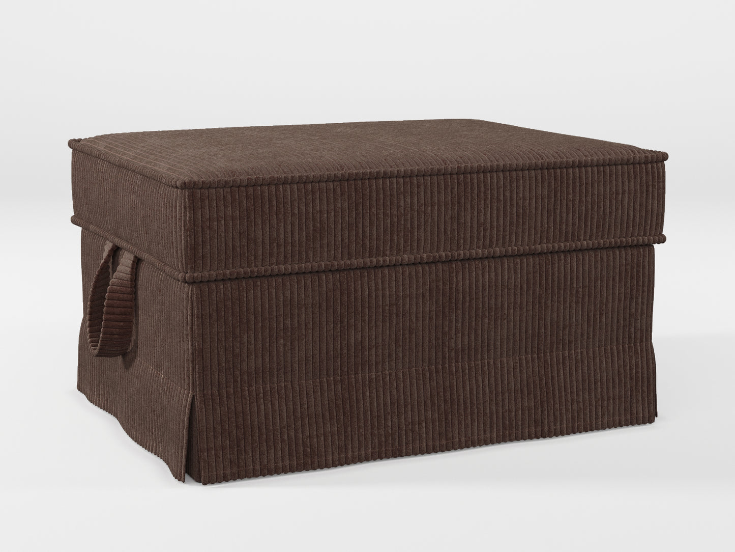 Ikea EKTORP Footstool cover made by Covereo in upholstery named COSY Dark Candy