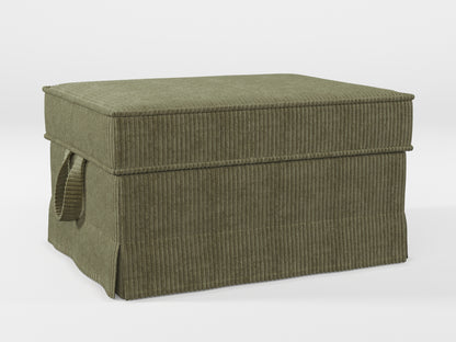 Ikea EKTORP Footstool cover made by Covereo in upholstery named COSY Deep Forest