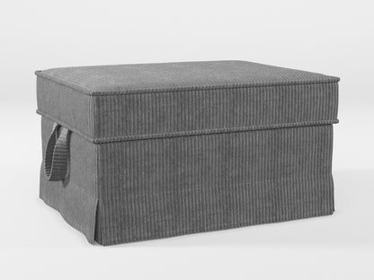 Ikea EKTORP Footstool cover made by Covereo in upholstery named COSY Grey Shadow