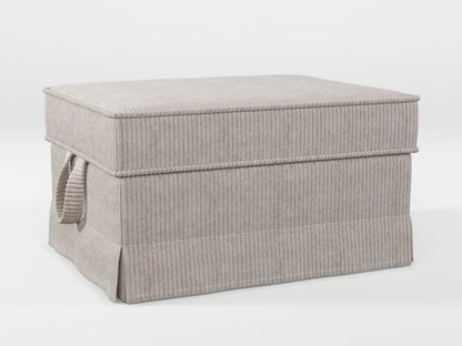 Ikea EKTORP Footstool cover made by Covereo in upholstery named COSY Sea Shell