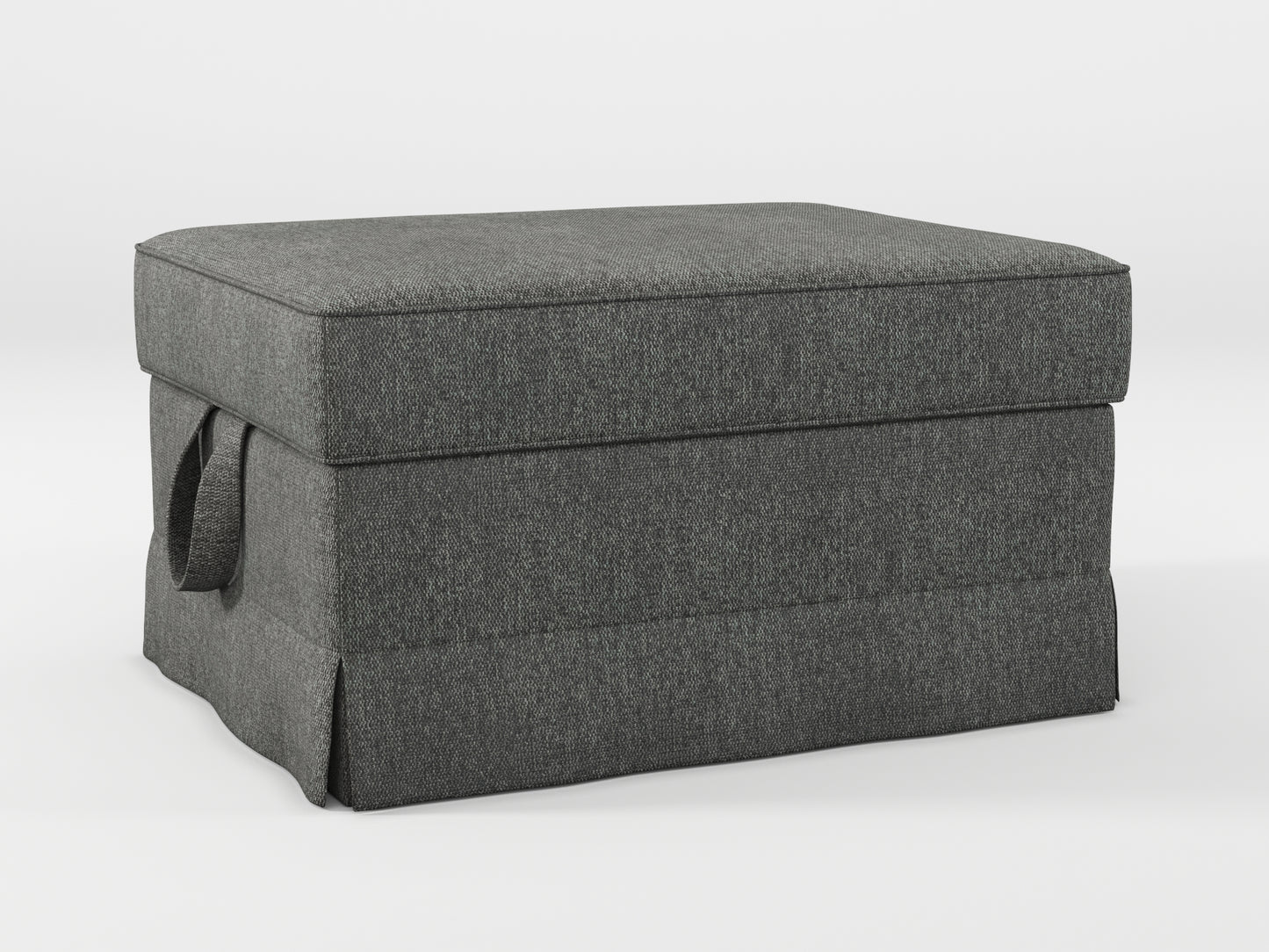 Ikea EKTORP Footstool cover made by Covereo in upholstery named MONTANA Dark Grey