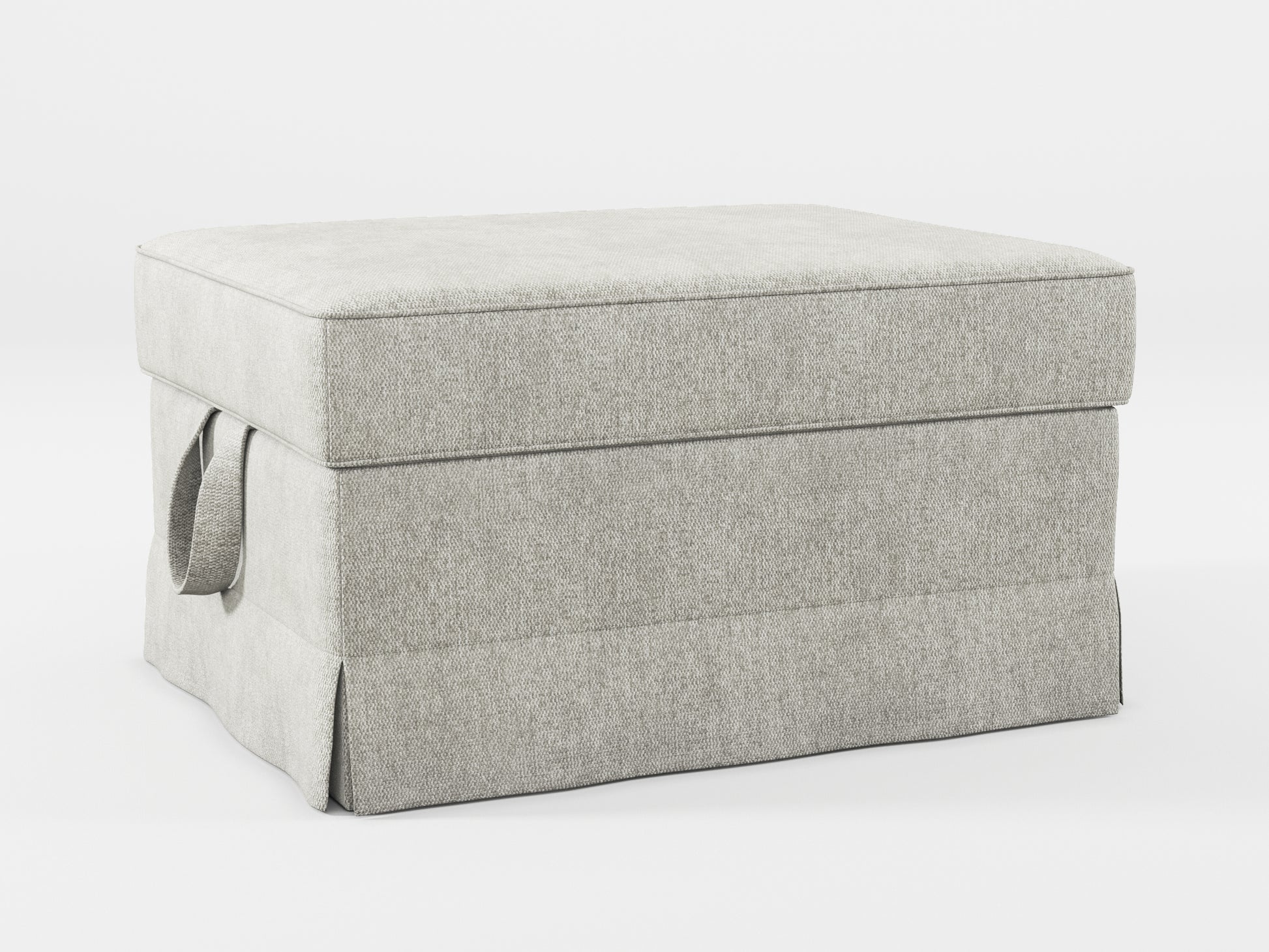 Ikea EKTORP Footstool cover made by Covereo in upholstery named MONTANA Light Grey