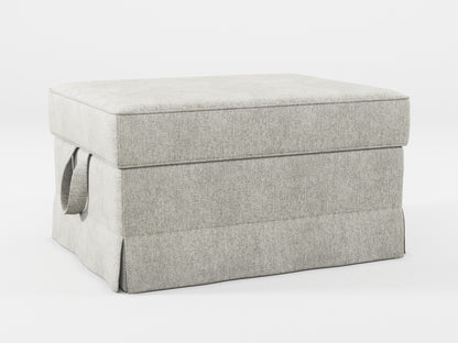 Ikea EKTORP Footstool cover made by Covereo in upholstery named MONTANA Light Grey