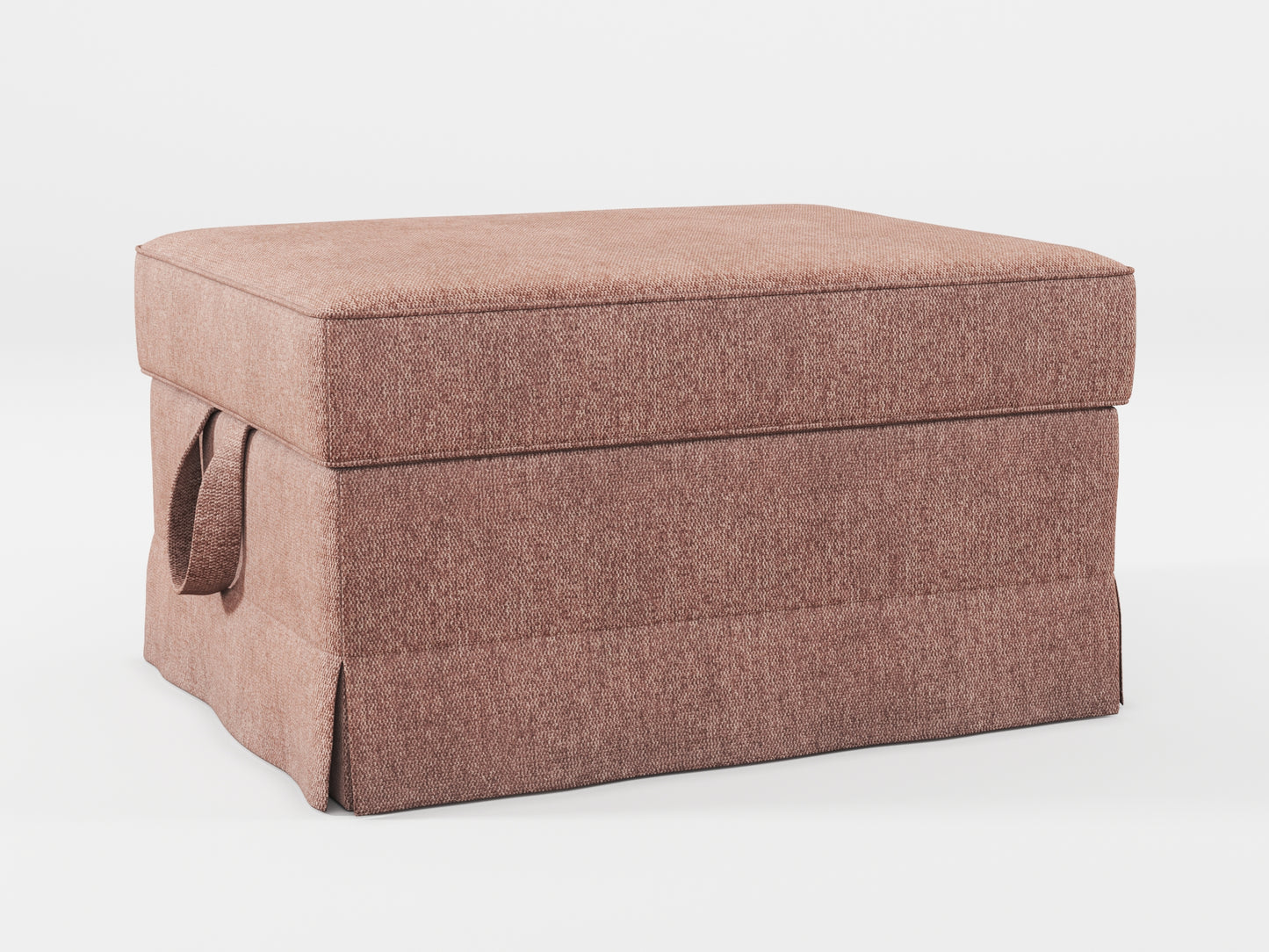 Ikea EKTORP Footstool cover made by Covereo in upholstery named MONTANA Pink Stone