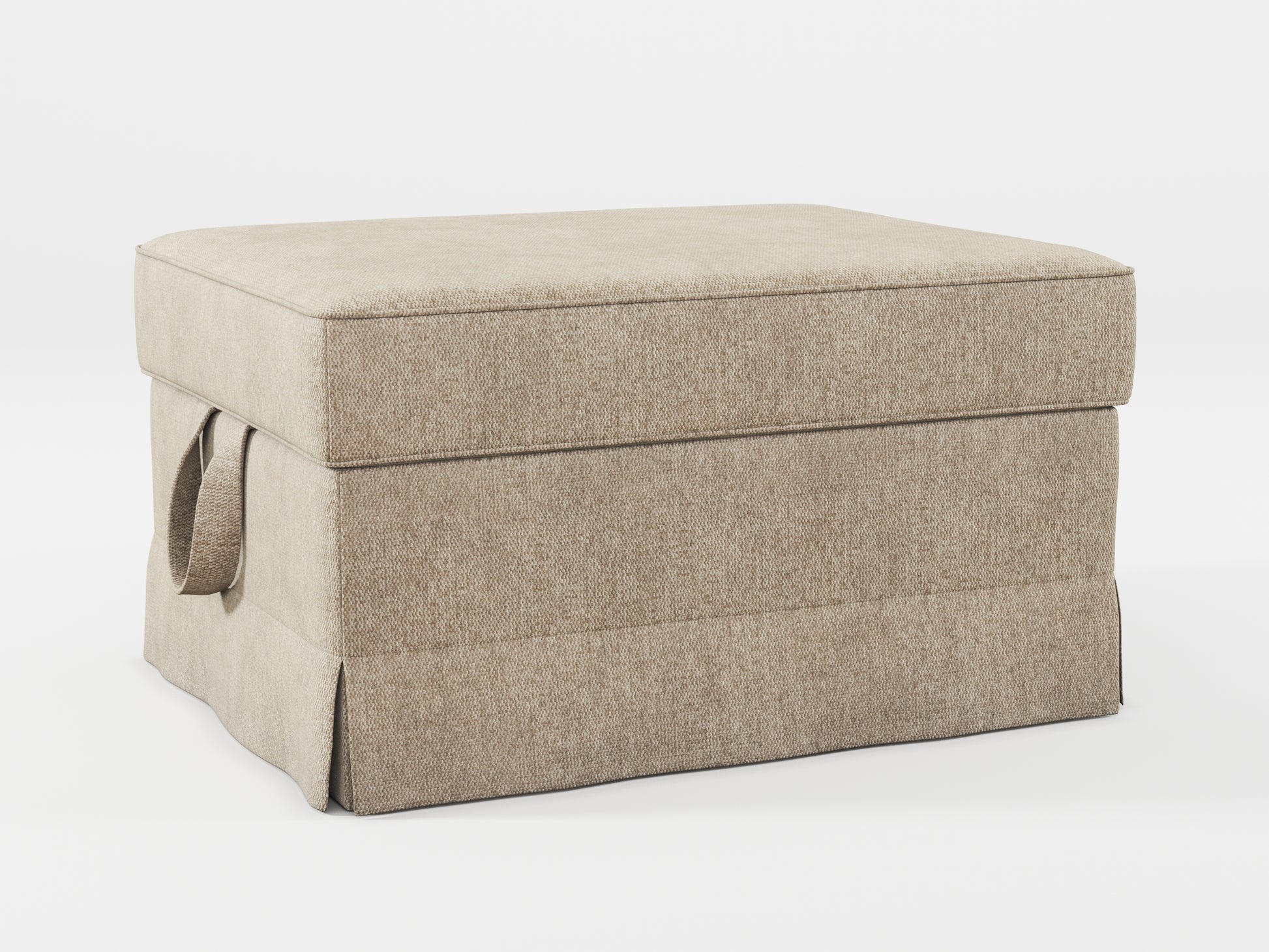 Ikea EKTORP Footstool cover made by Covereo in upholstery named MONTANA Soft Beige