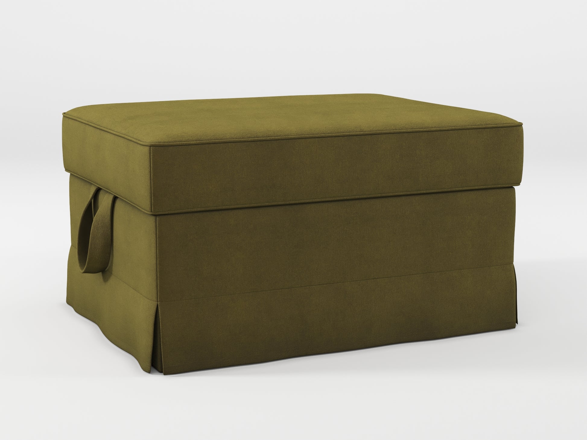 Ikea EKTORP Footstool cover made by Covereo in upholstery named OMON Boho Green