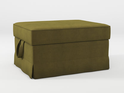 Ikea EKTORP Footstool cover made by Covereo in upholstery named OMON Boho Green