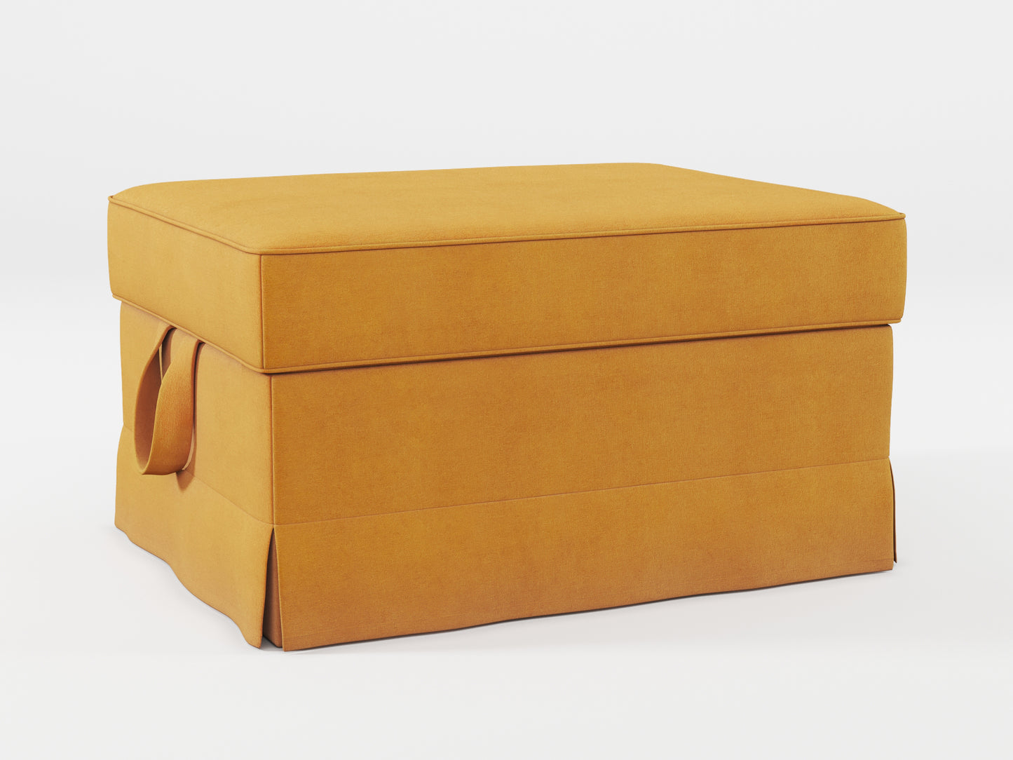 Ikea EKTORP Footstool cover made by Covereo in upholstery named OMON Classic Mustard