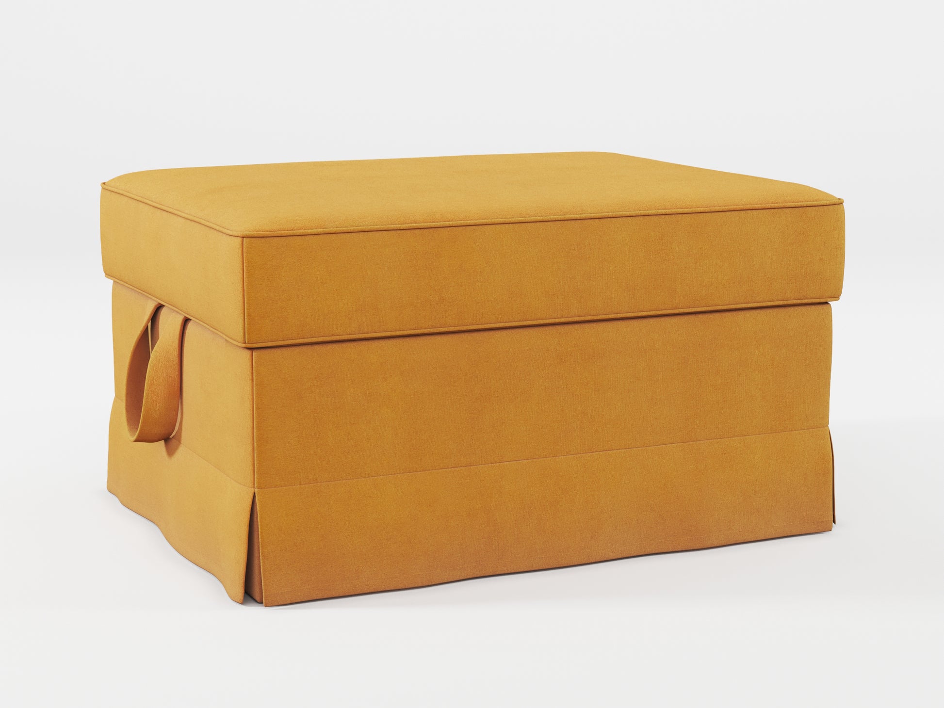 Ikea EKTORP Footstool cover made by Covereo in upholstery named OMON Classic Mustard