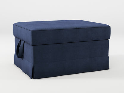 Ikea EKTORP Footstool cover made by Covereo in upholstery named OMON Elegant Marine