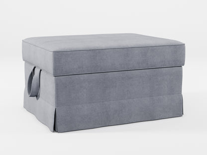 Ikea EKTORP Footstool cover made by Covereo in upholstery named OMON Industrial Grey