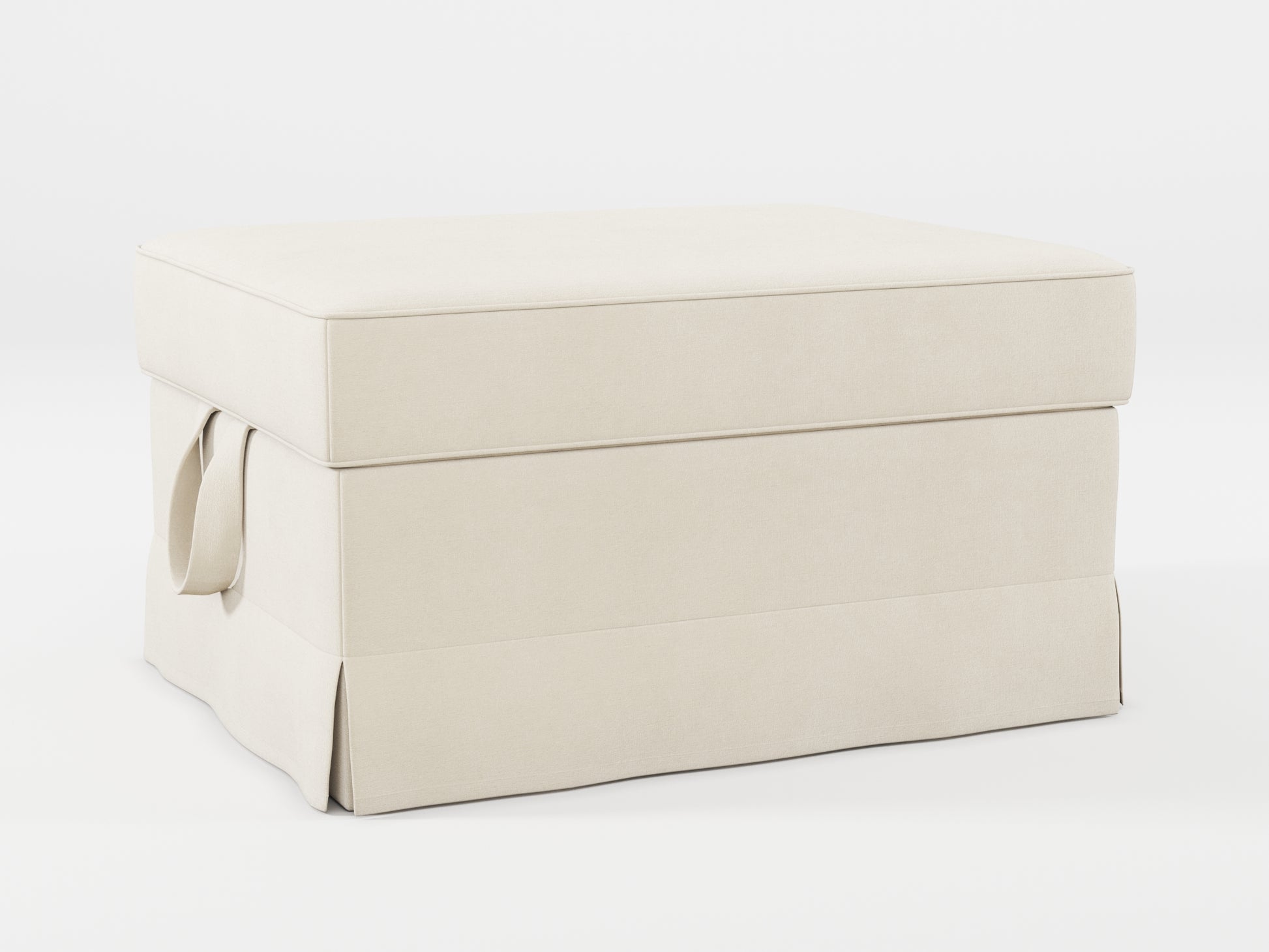 Ikea EKTORP Footstool cover made by Covereo in upholstery named OMON Natural Beige