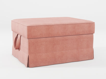 Ikea EKTORP Footstool cover made by Covereo in upholstery named OMON Powder Rose