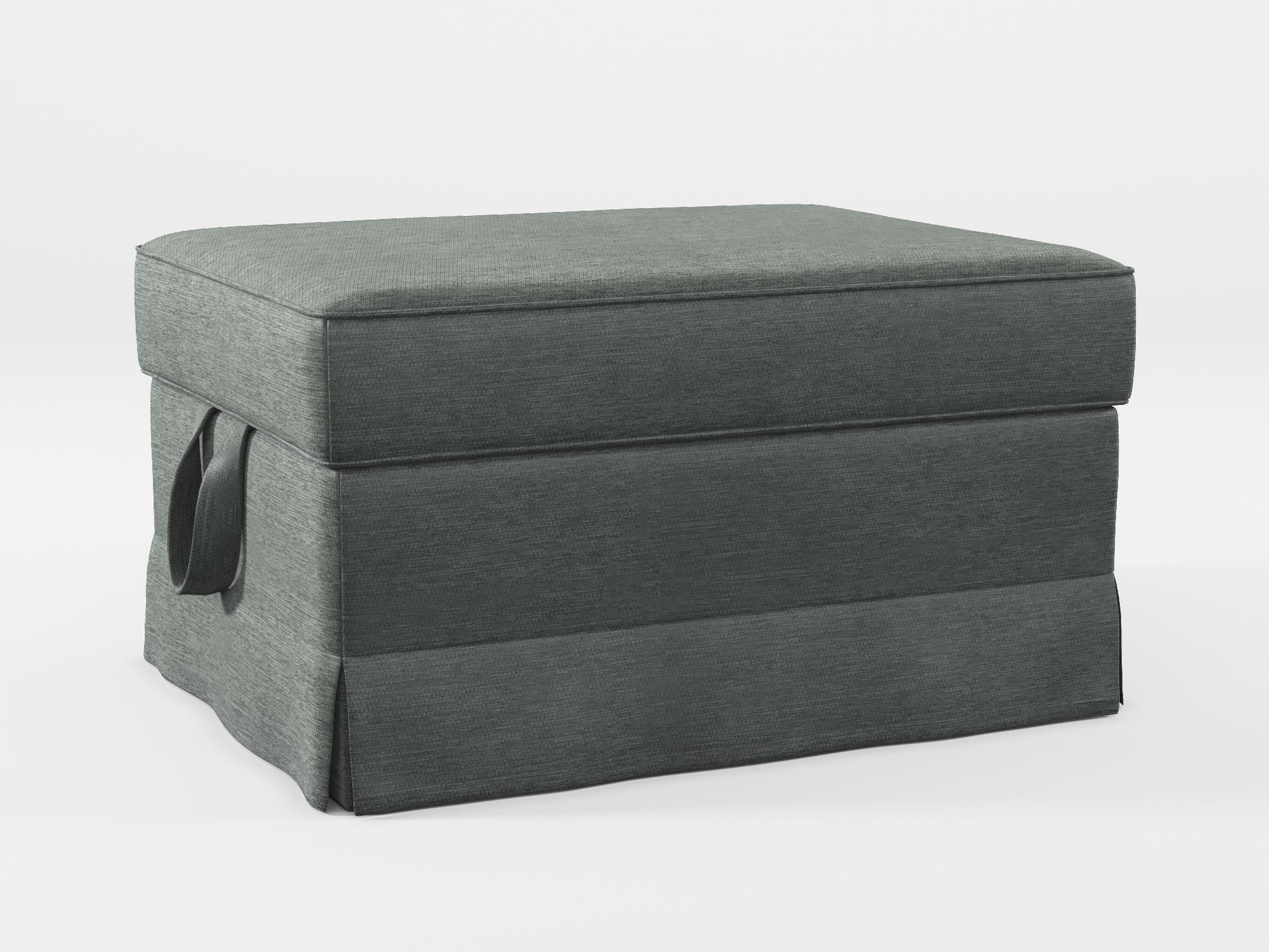 Ikea EKTORP Footstool cover made by Covereo in upholstery named PECADLY Evening Grey