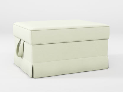 Ikea EKTORP Footstool cover made by Covereo in upholstery named PECADLY Ivory Touch