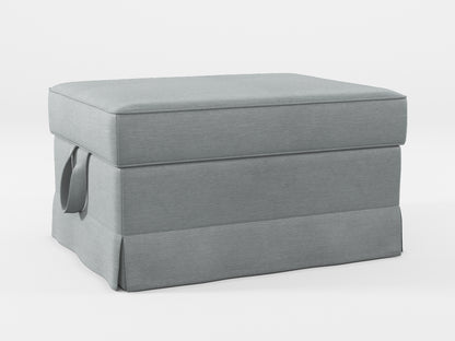 Ikea EKTORP Footstool cover made by Covereo in upholstery named PECADLY Pebble Grey