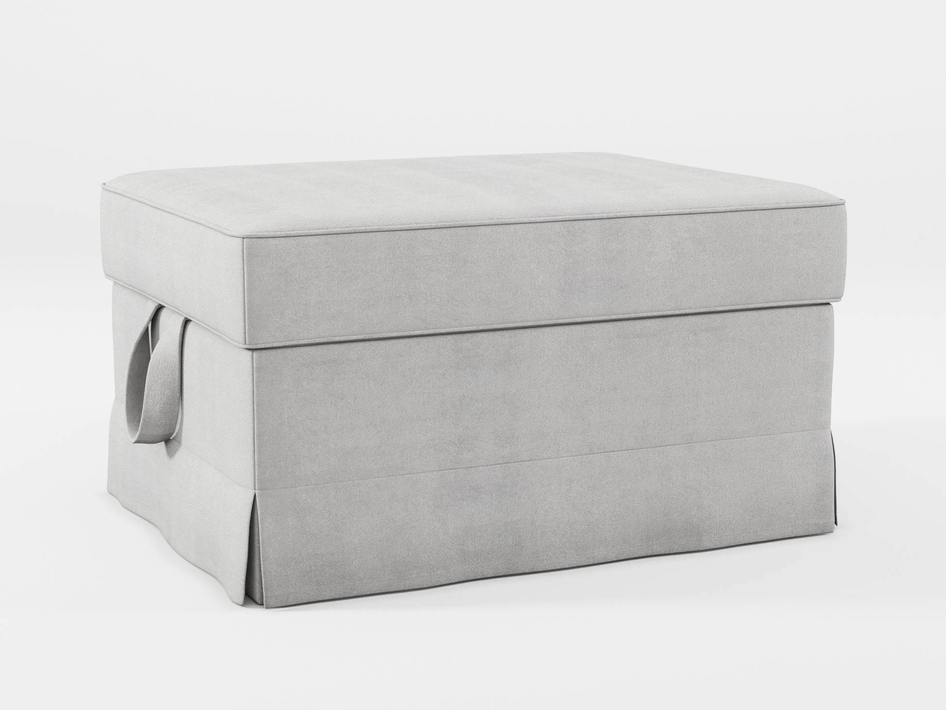 Ikea EKTORP Footstool cover made by Covereo in upholstery named TUNSO Grey One