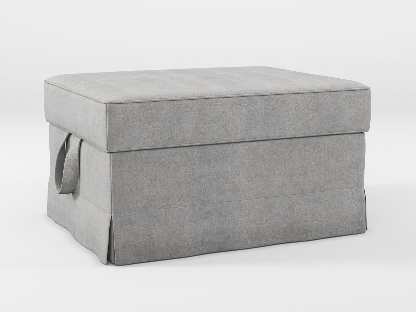 Ikea EKTORP Footstool cover made by Covereo in upholstery named TUNSO Grey Two