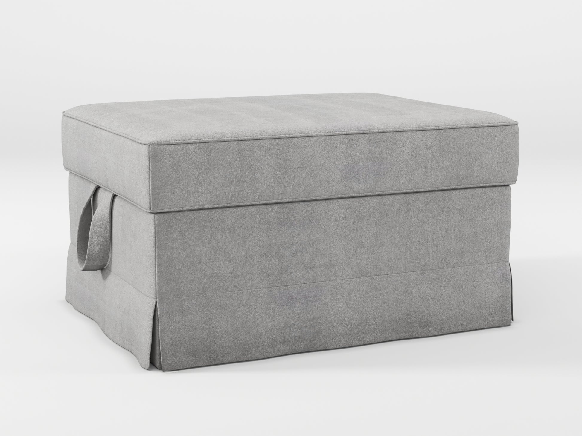 Ikea EKTORP Footstool cover made by Covereo in upholstery named TUNSO Grey Two