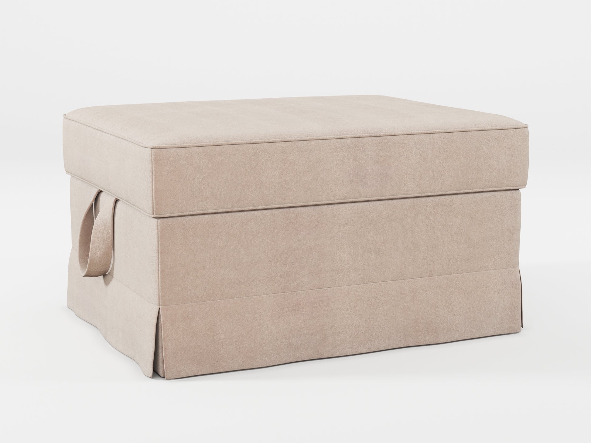 Ikea EKTORP Footstool cover made by Covereo in upholstery named TUNSO Nude Four