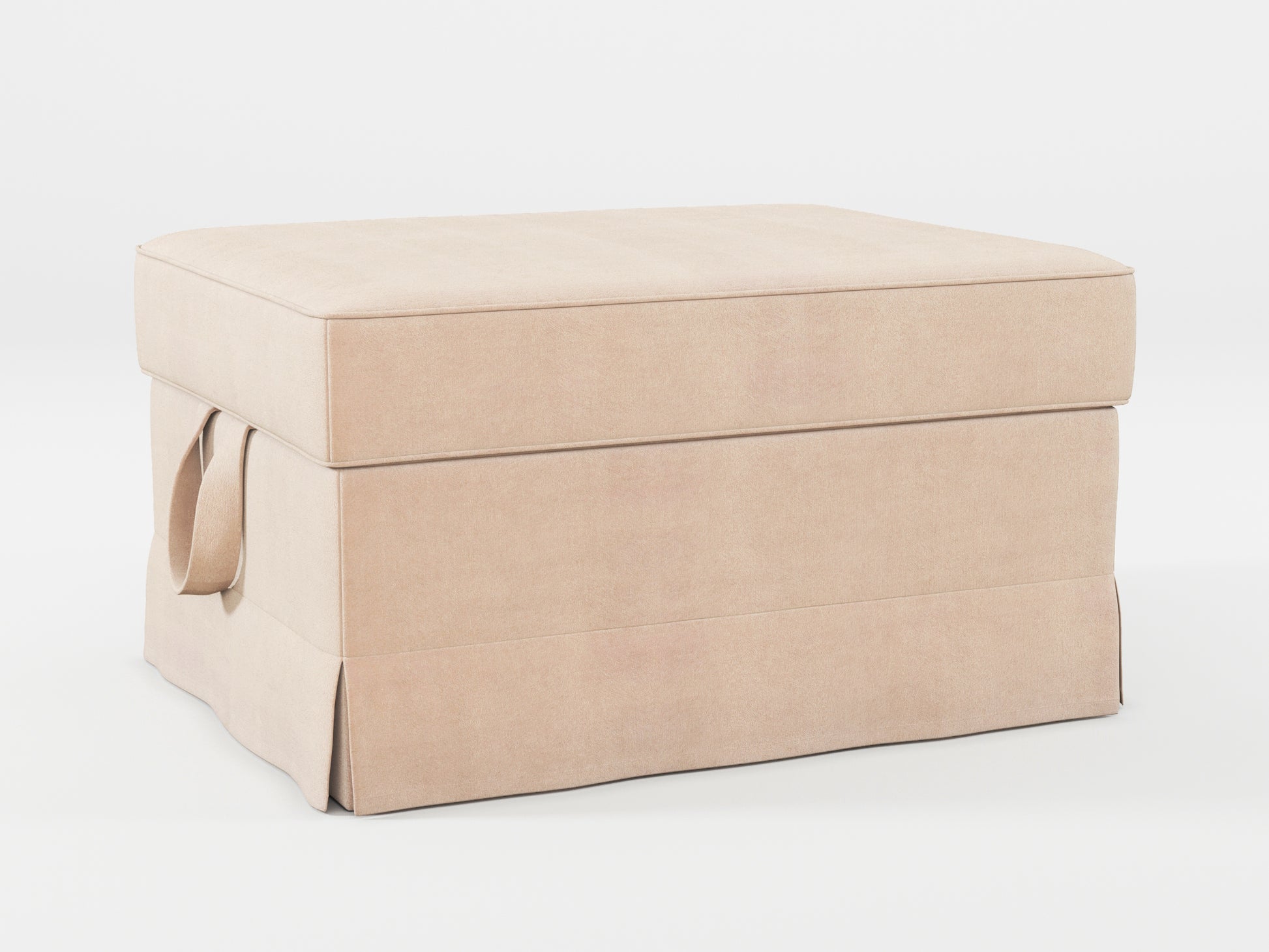 Ikea EKTORP Footstool cover made by Covereo in upholstery named TUNSO Nude Three