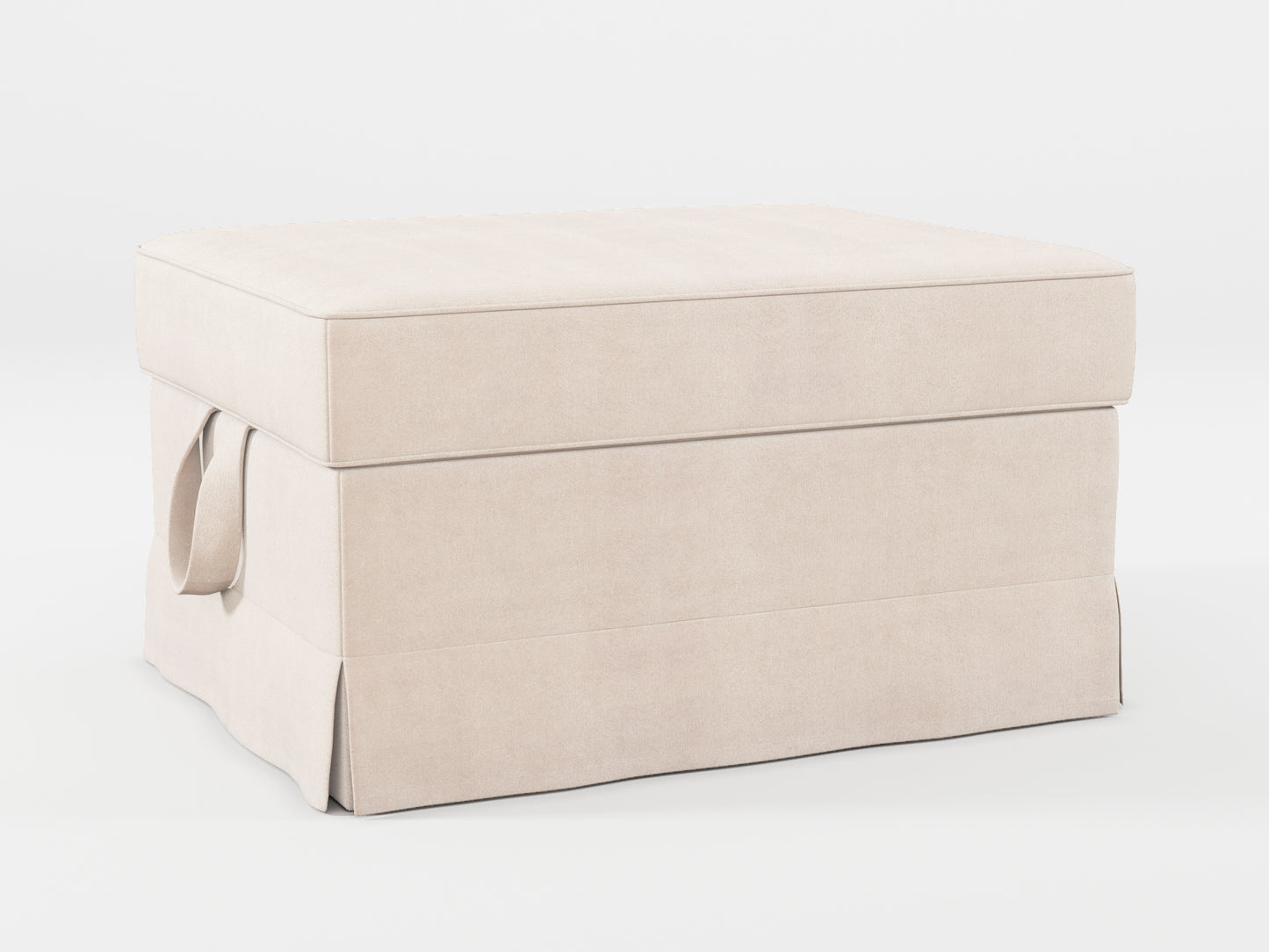 Ikea EKTORP Footstool cover made by Covereo in upholstery named TUNSO Nude Two